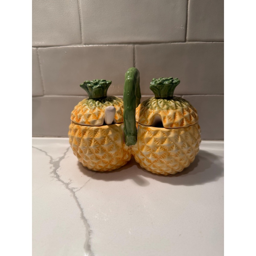 Vintage Ceramic Pineapple Condiment Server - Relish Server